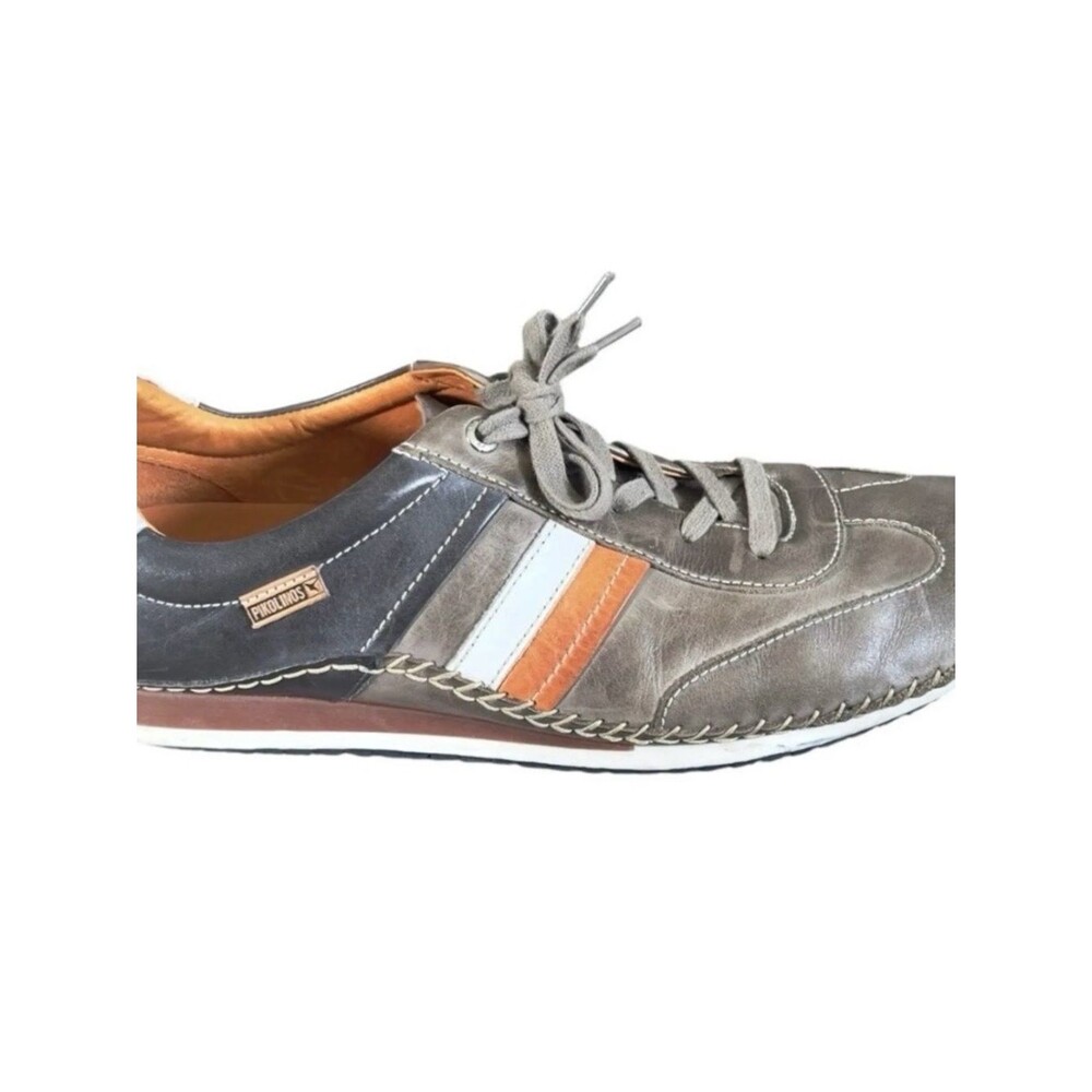 Pikolinos Brown, Navy & Orange Mixed-Material Casual Loafers